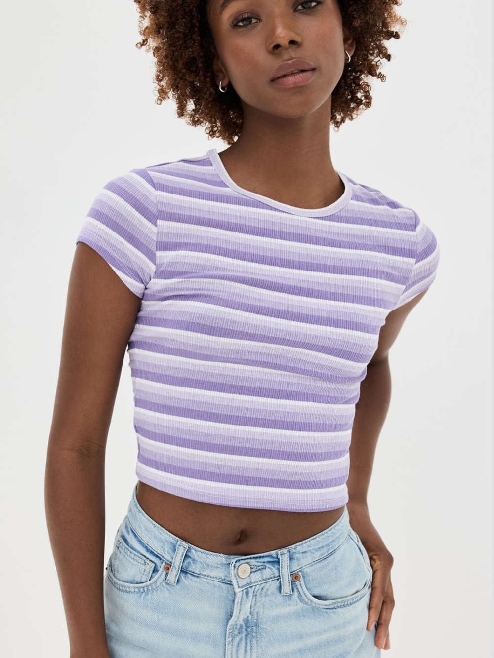 Reformation Muse Striped Ribbed Tee - Picture 5 of 9